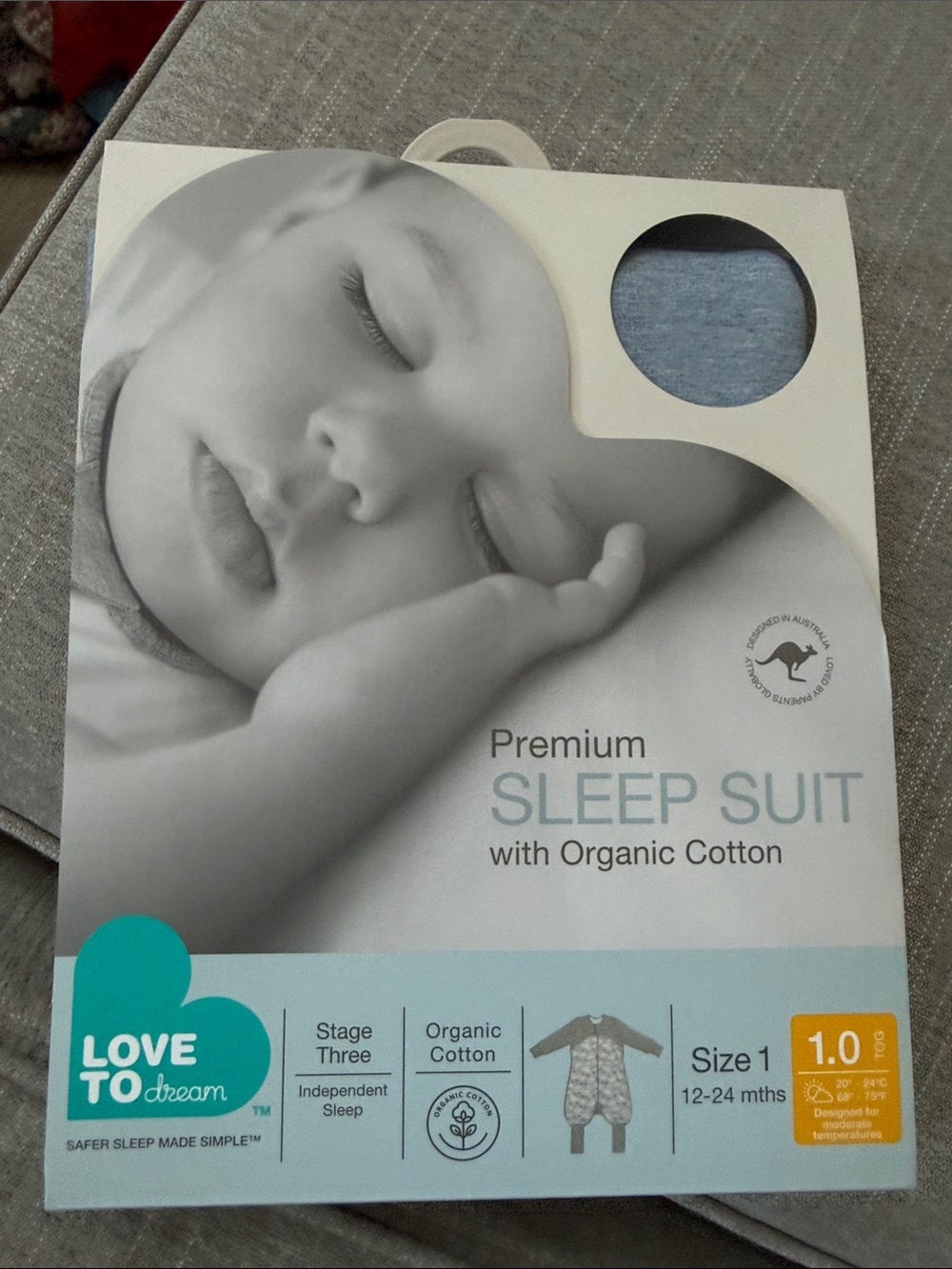 Love to dream Light Blue Premium Sleep Suit with Organic Cotton